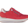 Baskets rouges en cuir velours