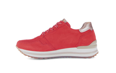 Baskets rouges en cuir velours