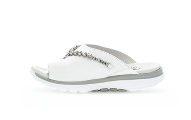 Mules blanches en cuir lisse