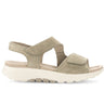Sandales beiges kaki en cuir velours
