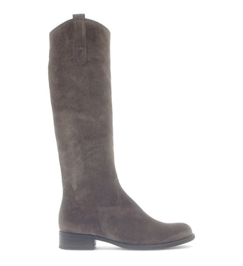 Bottes marron en cuir velours