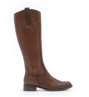 Bottes marron en cuir lisse