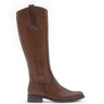 Bottes marron en cuir lisse