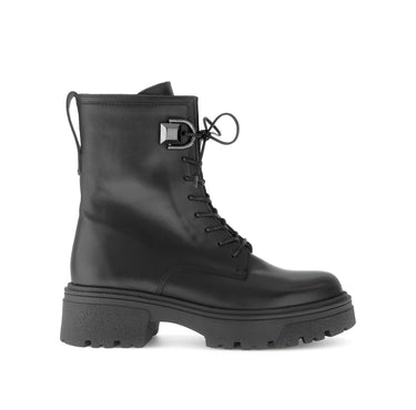 Bottines noires en cuir lisse