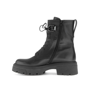 Bottines noires en cuir lisse