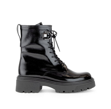 Bottines noires en cuir verni