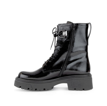 Bottines noires en cuir verni