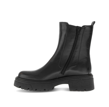 Bottines noires en cuir lisse