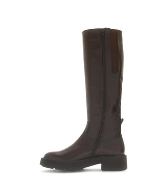 Bottes cognac en cuir lisse