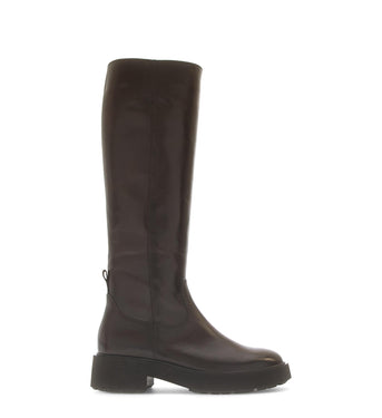 Bottes cognac en cuir lisse