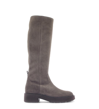 Bottes marron en cuir velours