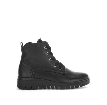 Bottines noires en cuir lisse