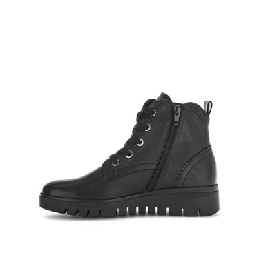 Bottines noires en cuir lisse