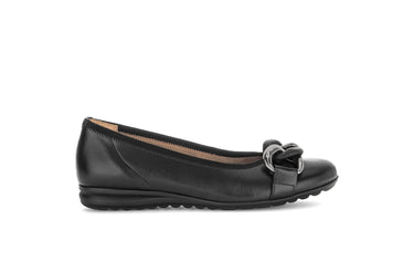 Ballerines noires en cuir lisse
