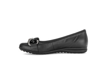 Ballerines noires en cuir lisse
