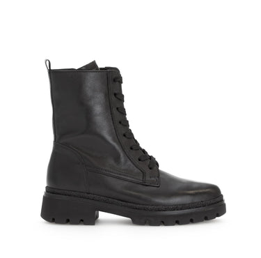 Bottines noires en cuir lisse