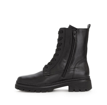 Bottines noires en cuir lisse