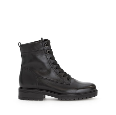 Bottines noires en cuir lisse