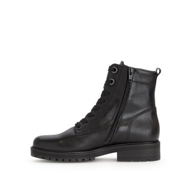 Bottines noires en cuir lisse