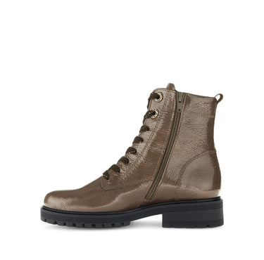 Bottines marron en cuir verni