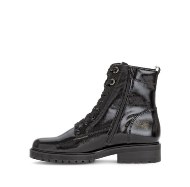 Bottines noires en cuir verni