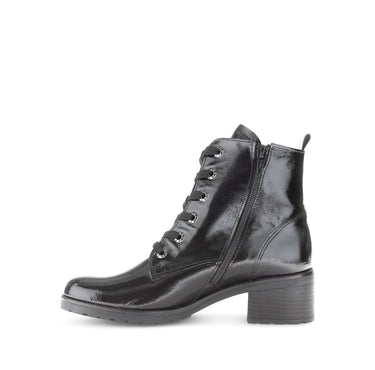Bottines noires en cuir verni