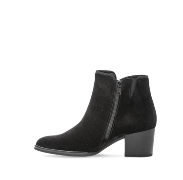 Bottines noires en cuir velours