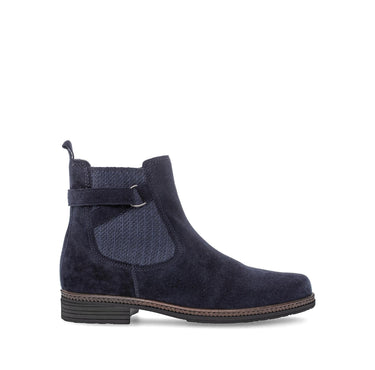 Bottines bleues en cuir velours