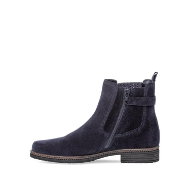 Bottines bleues en cuir velours