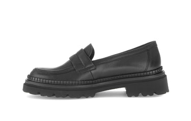 Mocassins noirs en cuir lisse