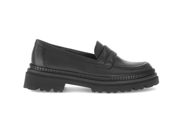 Mocassins noirs en cuir lisse