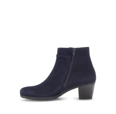 Bottines bleues en cuir velours