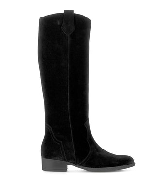 Bottines noires en cuir velours