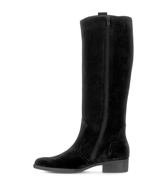 Bottines noires en cuir velours
