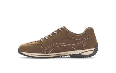 Baskets cognac en cuir nubuck