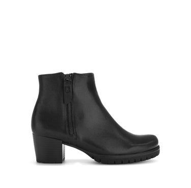 Bottines noires en cuir lisse