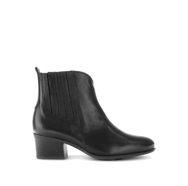 Bottines noires en cuir lisse