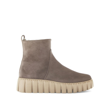 Bottines marron en cuir velours