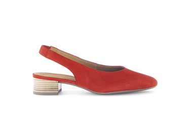Escarpins à bride arrière rouges en Nubuck