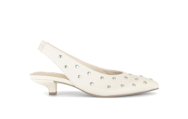 Brides arrière crème en cuir