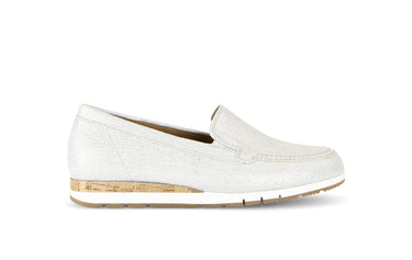Mocassins blancs en cuir imprimé reptile