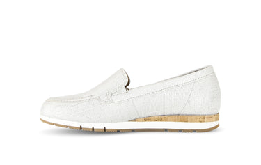 Mocassins blancs en cuir imprimé reptile