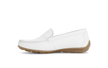 Mocassins blancs en cuir imprimé