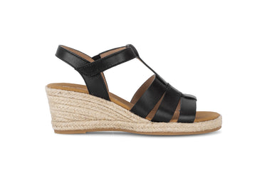 Sandales noires en cuir lisse