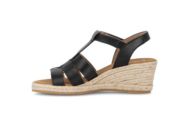 Sandales noires en cuir lisse