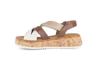 Sandales beiges en cuir