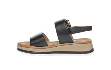 Sandales noires en cuir lisse