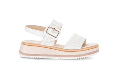 Sandales blanches en cuir lisse