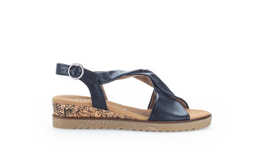 Sandales bleues en cuir