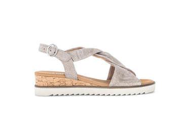 Sandales beiges en nubuck irisé